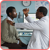 Doctor examining a patient